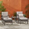 Honolulu - Modern Chat Set of 5 With Wicker - Gray / Silver - Image 4