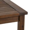 Contemporary Slat Top Acacia Wood Outdoor Dining Table - Dark Brown - Image 3