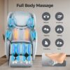 Bosscare - 3D Shiatsu Recline Massage Zero Gravity Full Body Chair With Waist Heating - White / Gray - Image 2