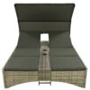 Patio Daybed Outdoor Daybed Sun Lounger With Shelter Roof With Adjustable Backrest, Storage Box And 2 Cup Holders For Patio, Balcony, Poolside - Gray - Image 8