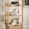 Transitional Narrow Bookshelf With Drawer On Bottom - Oak - Image 7