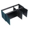 Contemporary Wall Mounted Bathroom Vanity With 3 Soft Close Doors - Lake Blue - Image 10