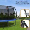 12Ft Recreational Kids Trampoline With Safety Enclosure Net & Ladder, Outdoor Recreational Trampolines - Blue - Image 5
