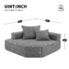 Corner Frame For Oversized Modular U Shaped Sectional, Floor Couch Convertible Compressed Couch Spacious Foam Filled Sofa - Gray - Image 10