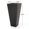 Outdoor Modern Cast Stone Planter - Black - Image 2