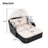 Outdoor Sunbed With Adjustable Canopy, Double Lounge, Daybed - Black / Beige - Image 12