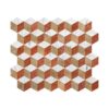 Hexagon Water Jet Marble Tiles For Floor And Wall Polished Stone - Red / White / Gold - Image 4
