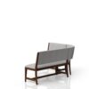 Curved Dining Bench Mid Century Modern Upholstered Curved Bench - Beige - Image 2