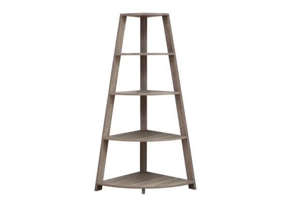 Bookshelf, Bookcase, Etagere, Corner, 4 Tier, Office, Versatile Placement - Taupe