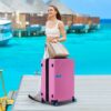 Contrast Color 3 Piece Luggage Set Hardside Spinner Suitcase With Tsa Lock 20" 24' 28" Available - Pink - Image 7