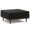 Mariah - Lift Top Table Storage Ottoman - Black - Image 3