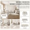 3 Piece Living Room Set Modular Sectional Couch Upholstered 3 Seater Sofa & 2 Armchairs 5 Seat - Beige - Image 10