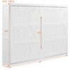 Queen Size Murphy Wall Bed Modern Design With LED Lights - White - Image 18