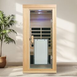 1 Person Far Infrared Hemlock Standard Indoor Sauna Room - Natural
