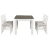7 Piece Wooden Dining Table Set Mutifunctional Extendable Table With Leaf And 2 Drawers, 6 Dining Chairs With Soft Cushion - Brown / White - Image 11