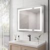 36" X 30" Medicine Cabinet With LED Vanity Mirror, Anti-Fog Recessed Or Surface Mount Bathroom Double Door Large Storage 3000K~6000K Bright Lighted Aluminum Storage Cabinet With Touch Switch - Silver - Image 9