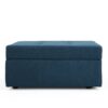 Flip Top Ottoman With Tufted Waffle Stitch And Rolling Casters - Navy Blue - Image 4
