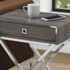Accent Side Table, Storage Drawer - Taupe - Image 2
