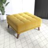 Addison - Square Upholstered Ottoman - Brown / Yellow - Image 4