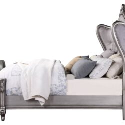 Ariadne - California King Velvet Bed - Antique Silver