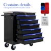 6 Drawer Multifunctional Tool Cart With Wheels - Black / Blue - Image 5