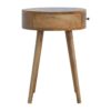 Nordic Circular Shaped Bedside Table - Oak - Image 8
