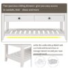 Multipurpose Entryway Shoe Rack With Cushioned Seat And Drawers Storage Bench - White - Image 8