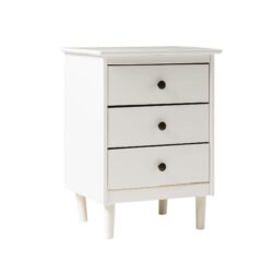 Classic 3 Drawer Solid Wood Nightstand - White