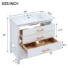 Modern Bathroom Vanity Cabinet, Combo With Open Storage, Two Drawers - White - Image 8