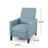 Repose Upholstered Recliner Chair With Nailhead Trim And Side Pocket - Light Blue - Image 3
