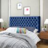 Annecy - Contemporary Upholstered Full / Queen Fabric Headboard - Navy Blue - Image 5