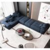 Modern Oversized Modular Sectional Sofa, Sparkling Chenille Fabric Soft Cushion Sofa With 6 Pillows, 6 Pieces Diy Combination Tufted Sofa, No Assembly Required - Blue - Image 12