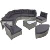 Elegant Patio Furniture Set Outdoor Daybed Rattan Sectional With Cushions And Center Table - Gray - Image 26
