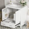 Bathroom Vanity With Single Sink, Combo Cabinet Undermount Sink, Bathroom Storage Cabinet With Two Doors And A Drawer, Soft Closing, Multifunctional Storage, Solid Wood Frame - White - Image 23