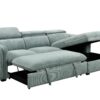 Zavala - Chenille Sectional Sofa With Sleeper & Storage - Light Green - Image 3