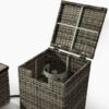 32" Propane Gas Fire Pit Table With Propane Tank Cover, 50000 Btu Rectangular Steel Fire Pit With Beautiful Wicker Base For Outside Garden - Beige - Image 9