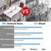 63" Modern Artificial Stone White Straight Edge Black Metal Leg Dining Table, 6 People - White / Black - Image 9