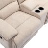 Modern Manual Reclining Living Room Furniture Set With USB Ports, Hidden Storage, Led Light Strip And 2 Cup Holders - Cream - Image 18