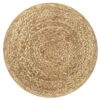 Lydia - Round Pouf - Aqua / Natural - Image 3