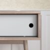 Rustic Entryway Console Table With Sliding White Doors And Wood Legs - Natural - Image 12