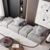 Modern Oversized Modular Sectional Sofa With 2 Ottoman And 2 Seat, Sparkling Chenille Fabric Soft Cushion Sofa With 4 Pillows, 4 Pieces Diy Combination Tufted Sofa, No Assembly Required - Gray - Image 12