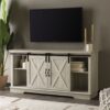 Farmhouse Sliding X Barn Door 58" TV Stand For 65" TVs - Stone Gray - Image 5