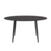 Modern Man-Made Stone Round Metal Dining Table-Position For 6 People - Black - Image 9