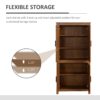 Homcom - 4-Door Kitchen Pantry, Freestanding Storage Cabinet With 3 Adjustable Shelves For Kitchen, Dining Or Living Room - Oak - Image 5