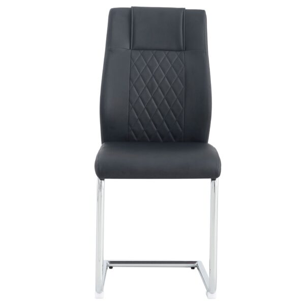 Modern Dining Chairs With Padded Seat And Metal Legs For Kitchen Living Bedroom Dining Room (Set of 4) - Black