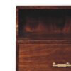T Bar Raised Back Bedside Table - Chestnut - Image 9