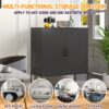 Heavy Duty Metal Buffet Sideboard Modern Steel Storage Cabinet With 2 Shelves, Free Standing Accent Cabinet With Magnetic Doors For Bedroom, Kitchen, And Home Office, Anti-Tip Design - Black - Image 5