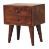 Mini Modern Bedside Table - Chestnut - Image 5
