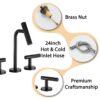 2 Handles Widespread 8" Bathroom Faucet With Solid Brass Construction - Matte Black - Image 6
