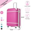 20" Luggage 1 Piece With Tsa Lock, Lightweight Suitcase Spinner Wheels, Carry On Vintage Luggage - Pink - Image 2